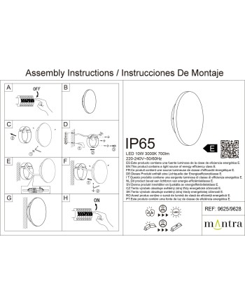 BORA BORA II * APLIQUE LED IP65 10W 3000K NEGRO